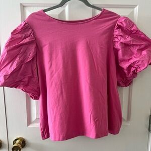 A New Day: Pink Puff Sleeve Top